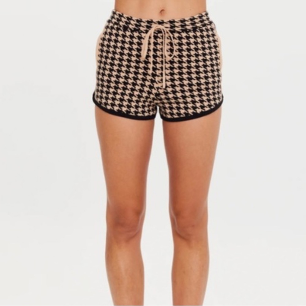 The Upside Liberty Opal Knit Shorts - Black and Beige